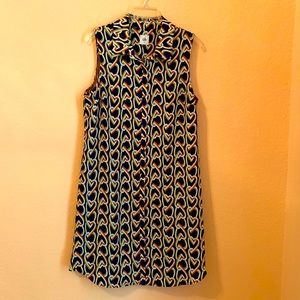CAbi Amour Dress Item 5370 Shirtdress or Topper. Heart Chain print.
